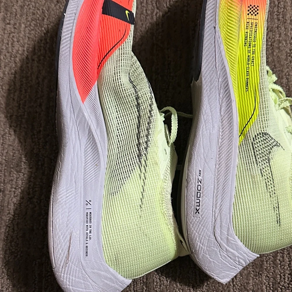 Nike men's mint green and orange Athletic Running Shoes - Picture 2 of 6